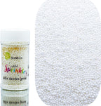 SE Si&Moos Nonpareil Sprinkles, 2mm White Mini Edible Pearls White Sprinkles for Cake Decorating Halloween Cookie Decorations Wedding Baby Shower Party Christmas Holiday Supplies 3.5 OZ