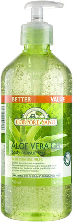 Corpore Sano Aloe Vera Gel-Body Moisturizer-CERTIFIED ORGANIC-NO PARABENS-FRAGANCE FREE-500 ml/16.9 fl oz