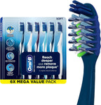 Oral-B Pro Clean Cross Action Toothbrushes, Deep Plaque Removal, 6 Count