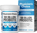 Physician's CHOICE 100 Billion Advanced Probiotic - 16 Strains + Organic Prebiotics - Digestive & Gut Health - Supports Occasional Constipation, Diarrhea, Gas & Bloating - Probiotics for Women & Men
