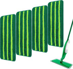 Mop Head Replacement for Libman Freedom Spray Mop - Washable Reusable Wet & Dry Cleaning - Microfiber Spray Mop Pads Refill for Multi-Surface Floor -4 Pack (Green）
