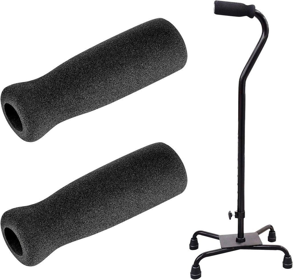 Timtin Foam Cane Handle Grip Replacement Offset Walking Hand Foam Handle for Bicycle Handlebars Walking Cane Accessories 4.53 x 0.98 x 0.98 Inch, Black