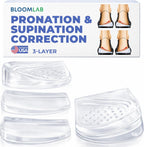 Orthopedic Heel Wedge Inserts – 3-Layer Adjustable Gel Insoles for Supination, Pronation, Flat Feet & Heel Pain Relief – Supportive Shoe Cushions for Men & Women