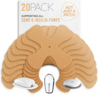Not Just A Patch X-Patch CGM Sensor Patches (20 Pack) - Water Resistant Omnipod 5 Adhesive Patches - Durable for Active Lifestyle for 10-14 Days - Compatible with Dexcom G6, Libre 2 in Beige