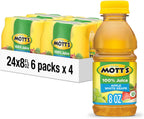 Mott's 100% Apple White Grape Juice, 8 Fl Oz Bottles, 24 Count (4 Packs Of 6), No Added Sugar, Excellent Source Of Vitamin C, 2 Servings Of Fruit Per Bottle, Gluten & Caffeine Free, On-the-go