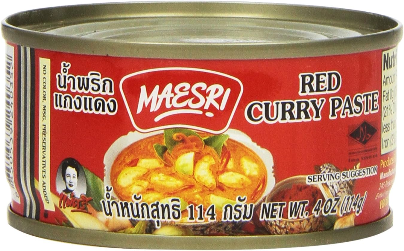 Maesri Thai Red Curry Paste - 4 oz (Pack of 4)
