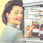 Boston International IHR Anne Taintor, 20 Count Cocktail Beverage Paper Napkins, 5 x 5-Inches, Appreciated (C824100)