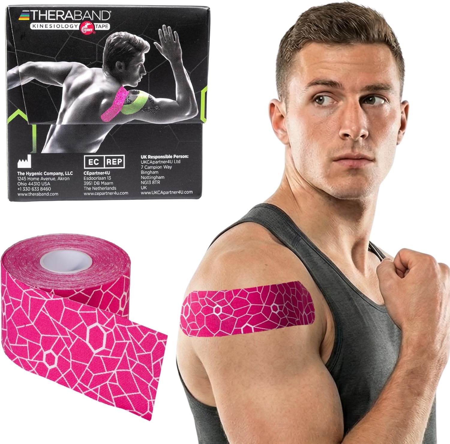 THERABAND Kinesiology Tape, Roll, with XactStretch Indicatorsv Water Resistant, Cut-to-Length