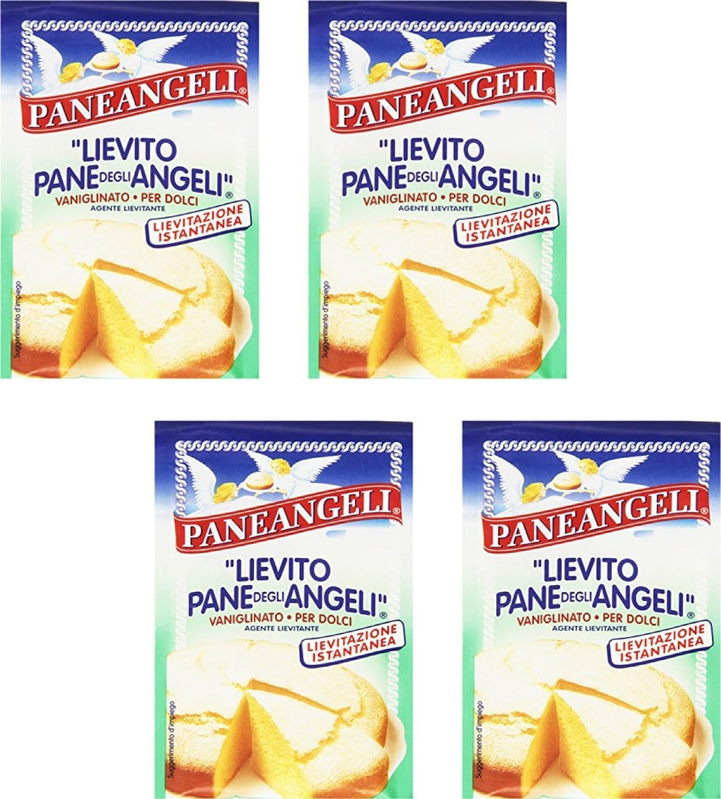 Paneangeli: "Lievito Pane degli Angeli" Vanilla Yeast - 16gr Packages (Pack of 4) [ Italian Import ]