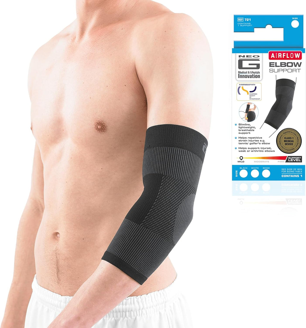 Neo-G Elbow Support for Tendonitis, Joint Pain, Tennis, Golf, Sports - Tennis Elbow Brace Arm Support - Multi Zone Elbow Compression Sleeve - Airflow - M