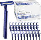 McKesson Disposable Razors [50 Count] – Twin Blade Bulk Shaving Razors for Men & Women, Stainless Steel, Blue, Single-Use for Medical Clinics, Tattoo, Travel, Camping & Salon Care