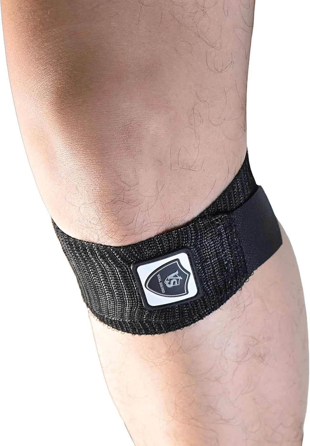 Vital Salveo- Elastic Breathable Knee Patella Wrap Compression Bandage Brace Support Straps for Pain Relief, Joint Stabilize for Men Women Basketball, Tennis, Soccer, Football (Pair) Black /2"* 16"