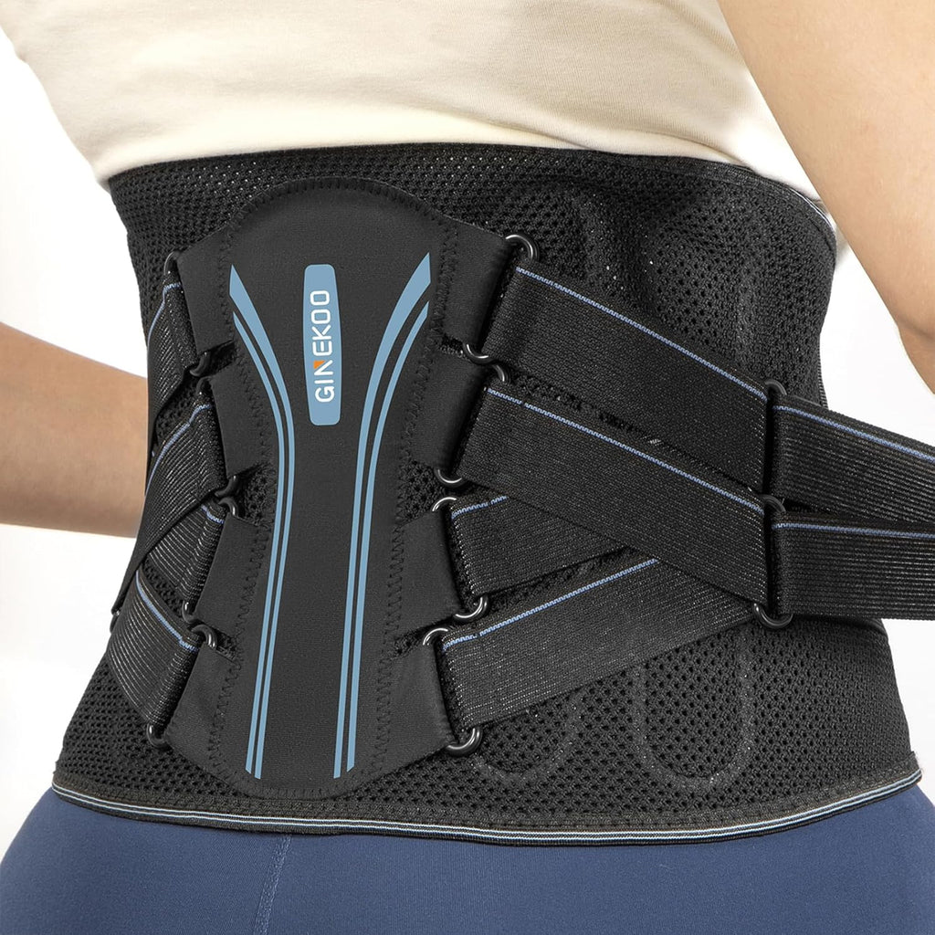 Back Brace for Lower Back Pain, Ergonomic Bionic Support with 3D-Knitted Fabric, Adjustable Lumbar Support Belt for Men & Women, Pain Relief for Sciatica, Herniated Discs, and Scoliosis, XL