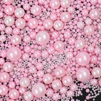 Pink Sprinkles for Cake Decorating, 130g/4.6oz Edible Light Pink Pearl Sprinkles Mix, Sugar Candy Pearls for Baking, Cookie Decorations and Cupcake Toppings, Wedding Party Valentines Supplies