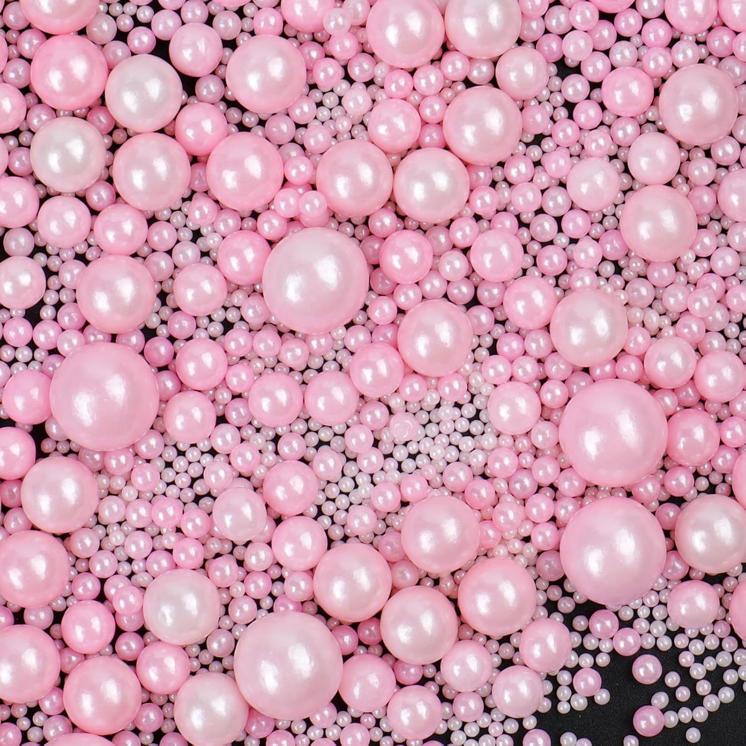 Pink Sprinkles for Cake Decorating, 130g/4.6oz Edible Light Pink Pearl Sprinkles Mix, Sugar Candy Pearls for Baking, Cookie Decorations and Cupcake Toppings, Wedding Party Valentines Supplies