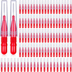BBTO 100 Pcs Braces Dental Brush Flosser for Cleaner Interdental Brush Toothpick Tooth Flossing Head Oral Dental Toothpick Cleaners Cleaning Tool(Red)