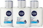 NIVEA MEN Sensitive Cool Post Shave Balm, Enriched with Chamomile and Seaweed Extracts, Alcohol Free After Shave Balm for Men, 3.3 Fl Oz Bottle, Pack of 3