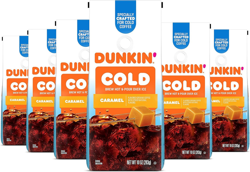 Dunkin' Cold Caramel Flavored Ground Coffee, 10 Ounce (Pack of 6)