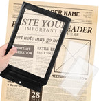 3X Magnifying Glass for Reading, 3 Pcs Full Page Magnifying Sheet Lightweight Book Magnifier Handheld Plastic Fresnel Lens for Seniors and Low Vision Reading Maps Books Magazines Newspaper (2 Sizes)