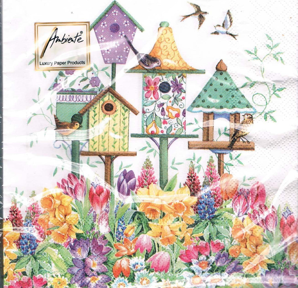 Ambiente Bird Box Paper Lunch Napkins, 6.5" x 6.5" Pack of 20