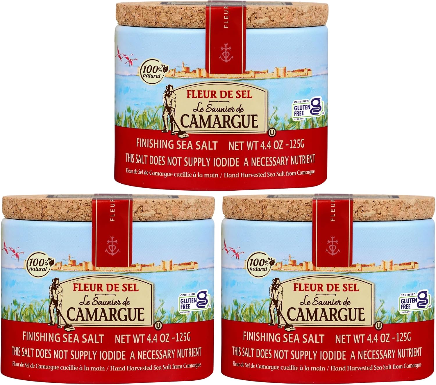 Le Saunier De Camargue | French Fleur Del Sel | Finishing Sea Salt, 4.4 oz (Pack of 3)