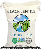 CLEAR CREEK Black Lentils | Caviar or Beluga Lentils | 4 lbs | Non-GMO | Kosher | Vegan | Non-Irradiated