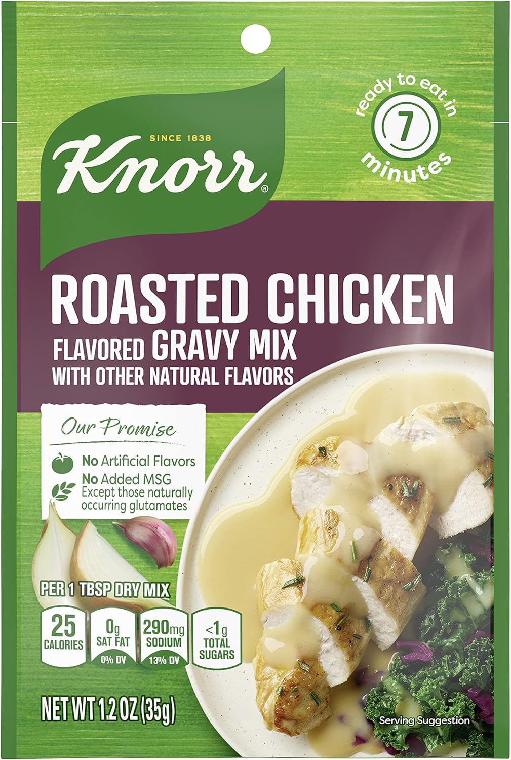 Knorr Gravy Mix Roasted Chicken Gravy For Delicious Easy Meals and Side Dishes No Artificial Flavors, No Added MSG 1.2 oz
