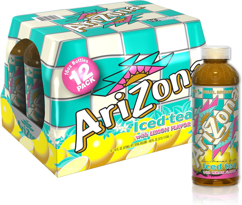 Arizona Tea, Premium Brewed Lemon Bottled Tea, 16 Fl Oz (Pack of 12)