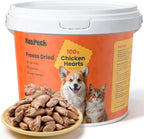 Freeze Dried Chicken Hearts for Cats & Dogs, 17.64 oz (1.1LB), Raw High Protein Cat & Dog Treats, Single Ingredient Organ Meat,Grain Free Healthy Pet Snacks,Training Treats & Food Topper,No Additives
