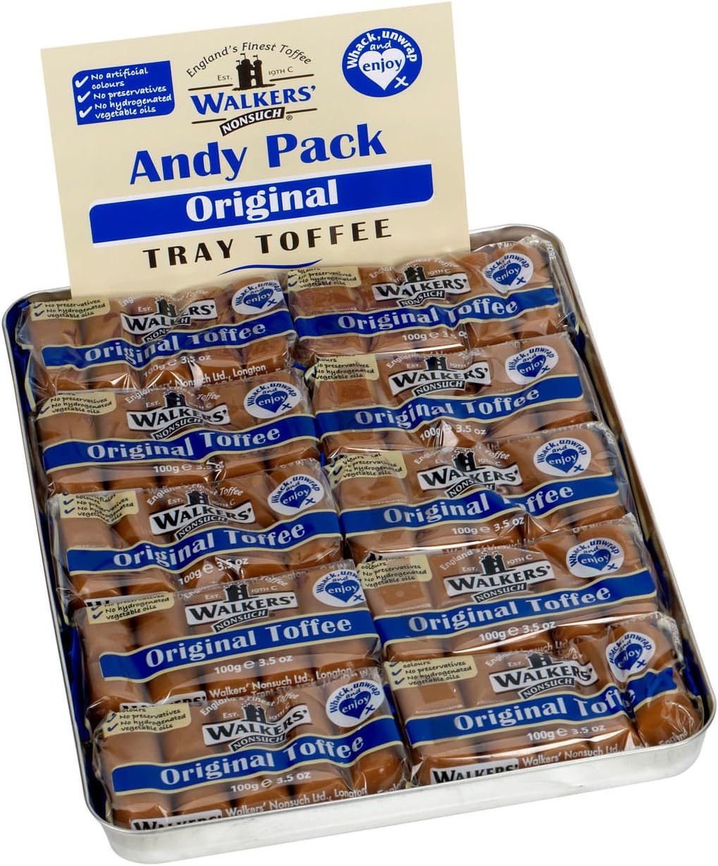 WALKERS NONSUCH TOFFEE Walker's Nonsuch Original Toffee Bars 100g (Pack of 10)