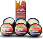 Drip Co Massage Candle - Soy Wax Aromatherapy Candle for Relax Oil Therapy, TikTok Trend, Scented Candles, Spa Essentials - 6 OZ Variety Pack (Caramel Cheesecake, Mango Marg, Strawberries & Creme)