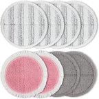 Spin Cordless Electric Mop Pads: 7.5/7.48/7.28/7 Inch Steam/Electric Mop Pads Replacement for Vmai/eous/idoo/alfabot/devoac - Round Velcro Scrubber Reusable Mop Pads Refill for Floor Cleaning 8 Pack