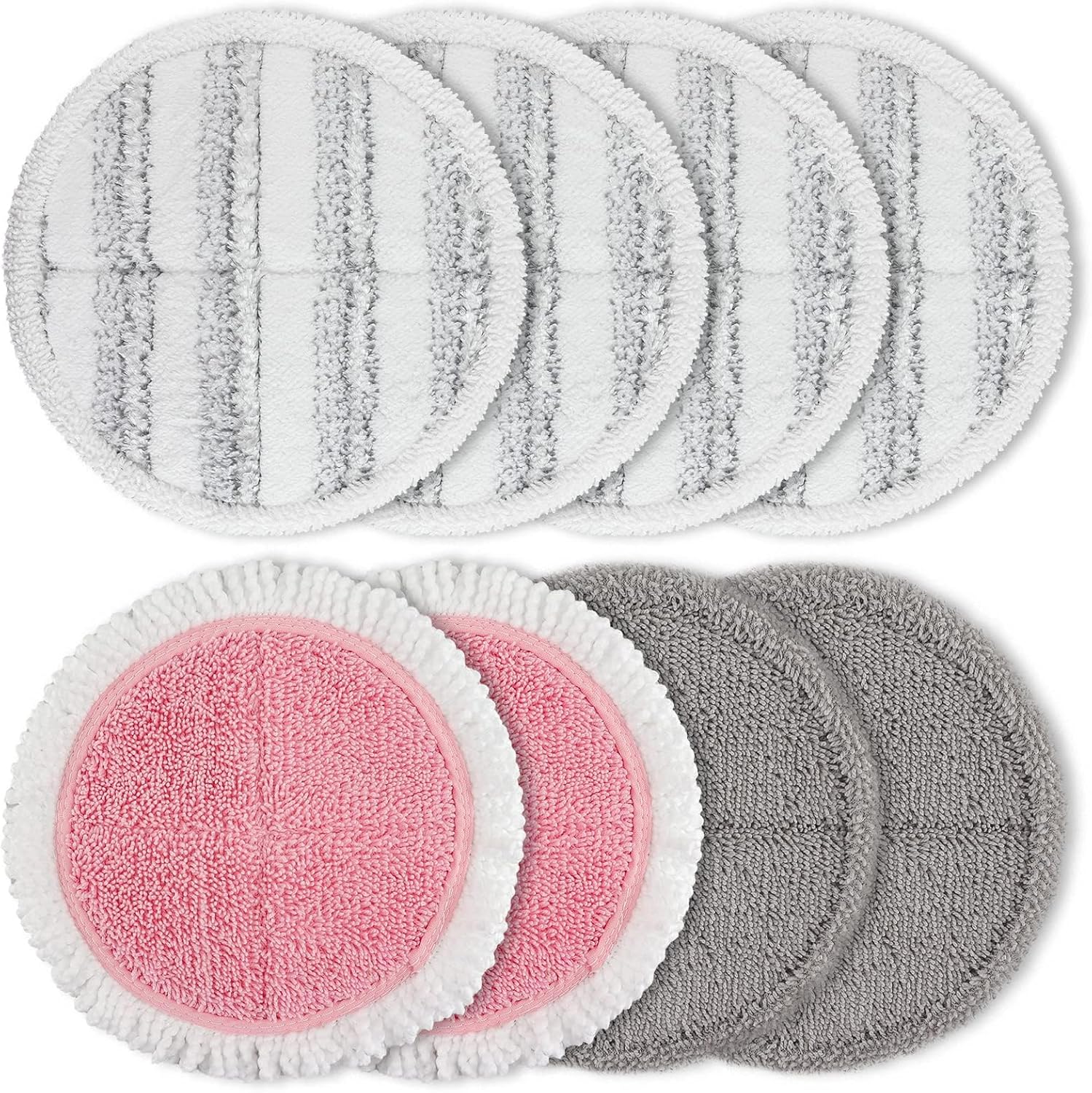 Spin Cordless Electric Mop Pads: 7.5/7.48/7.28/7 Inch Steam/Electric Mop Pads Replacement for Vmai/eous/idoo/alfabot/devoac - Round Velcro Scrubber Reusable Mop Pads Refill for Floor Cleaning 8 Pack