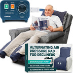 Lunderg Alternating Air Pressure Pad for Recliner Chair - Pressure Relief Cushion Topper for Recliner - Bed Sore Prevention - Medical Grade Mattress Pad, Cover & Quiet Pump - Home or Hospital (Blue)