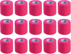 KISEER 15 Pack 2 Inch x 5 Yards Pink Self Adhesive Bandage Breathable Cohesive Bandage Wrap Rolls Elastic Self-Adherent Tape for Stretch Athletic, Sports, Wrist, Ankle