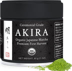 Akira Matcha 30g - Organic Premium Ceremonial Japanese Matcha Green Tea Powder - First Harvest - Zero Sugar - USDA and JAS Certified