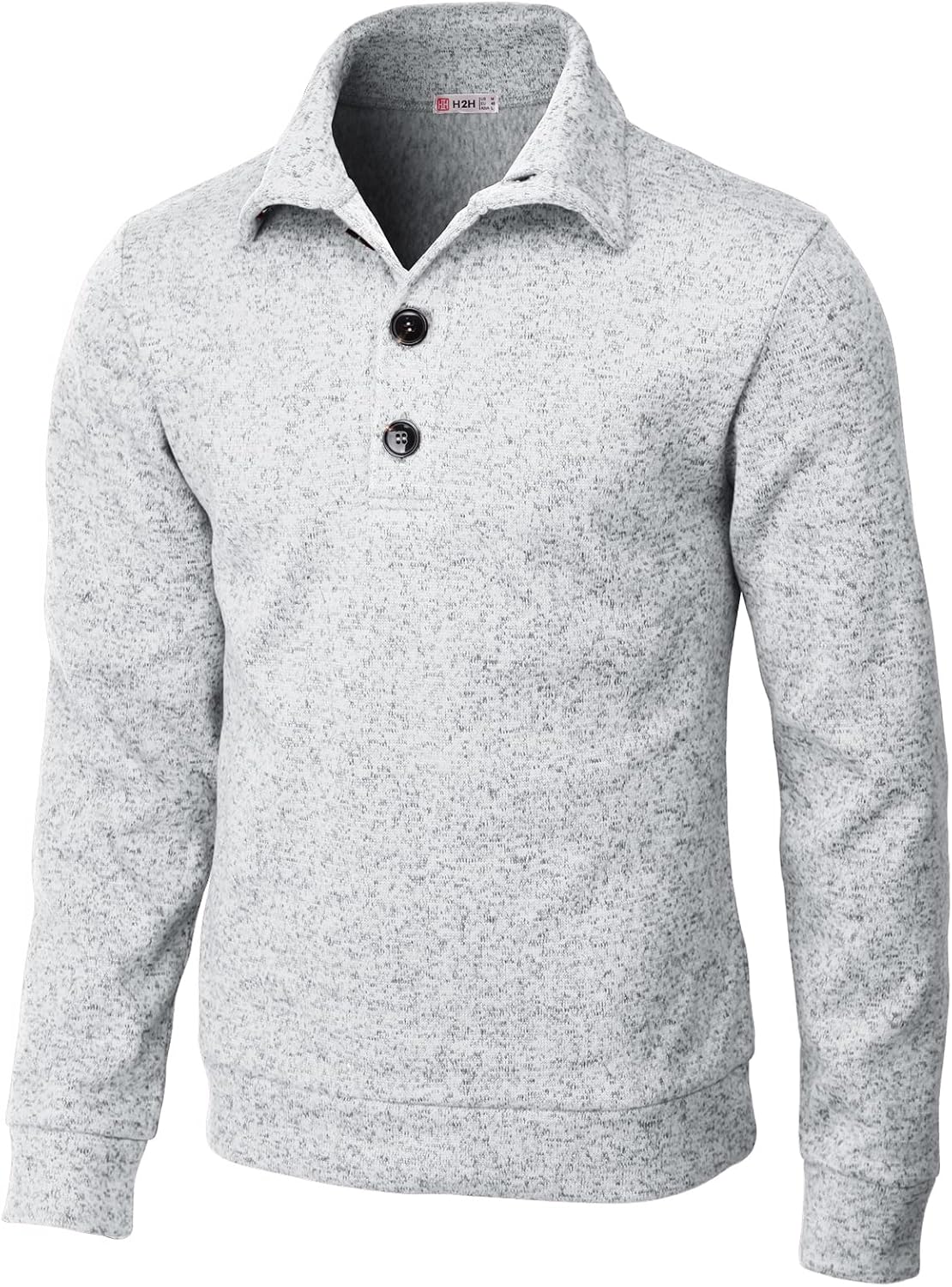 H2H Mens Casual Slim Fit Pullover Sweatshirts Knitted Shirts Napping Inside