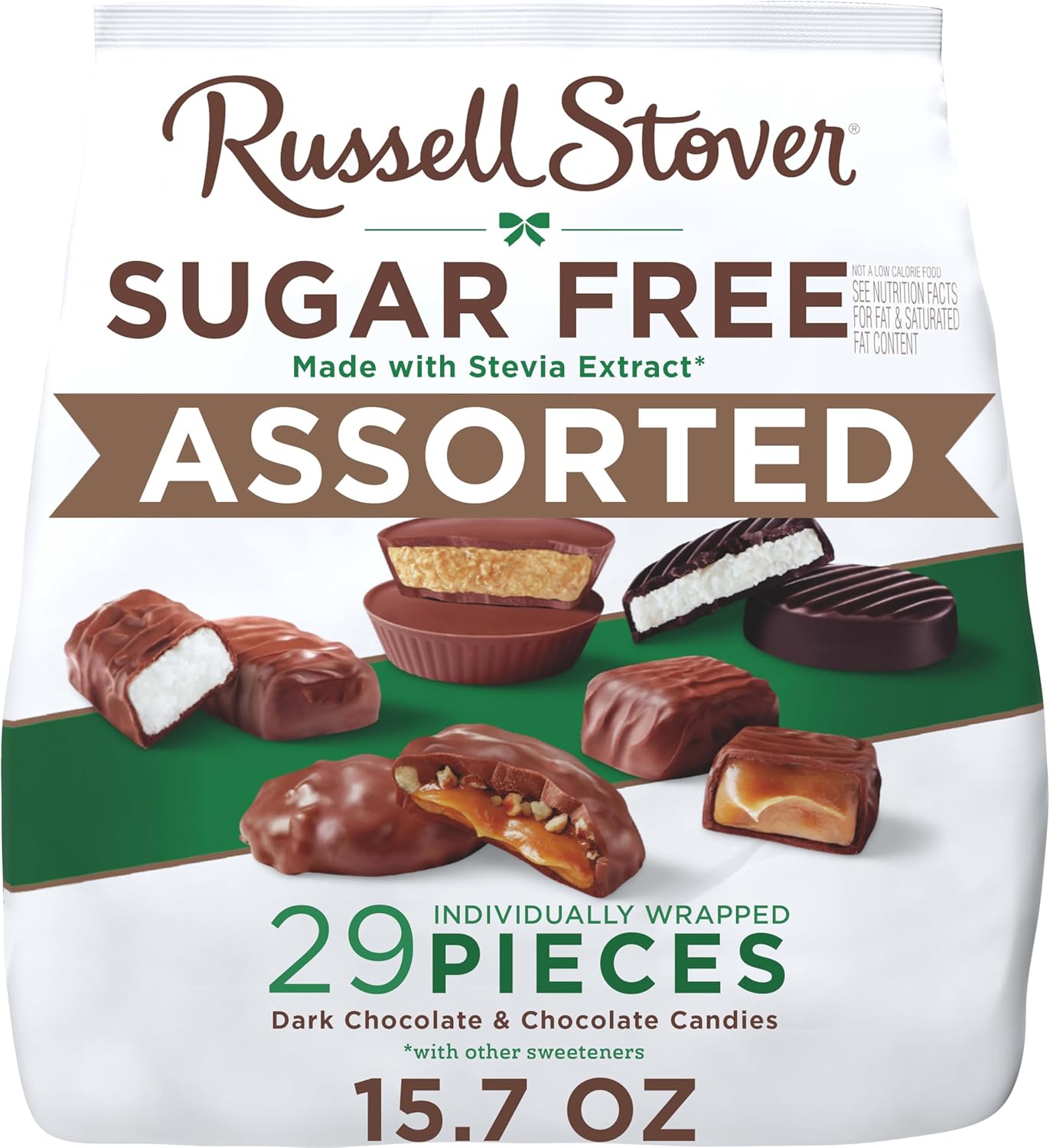 RUSSELL STOVER Sugar Free Assorted Chocolate Candy, 15.7 oz. Bag