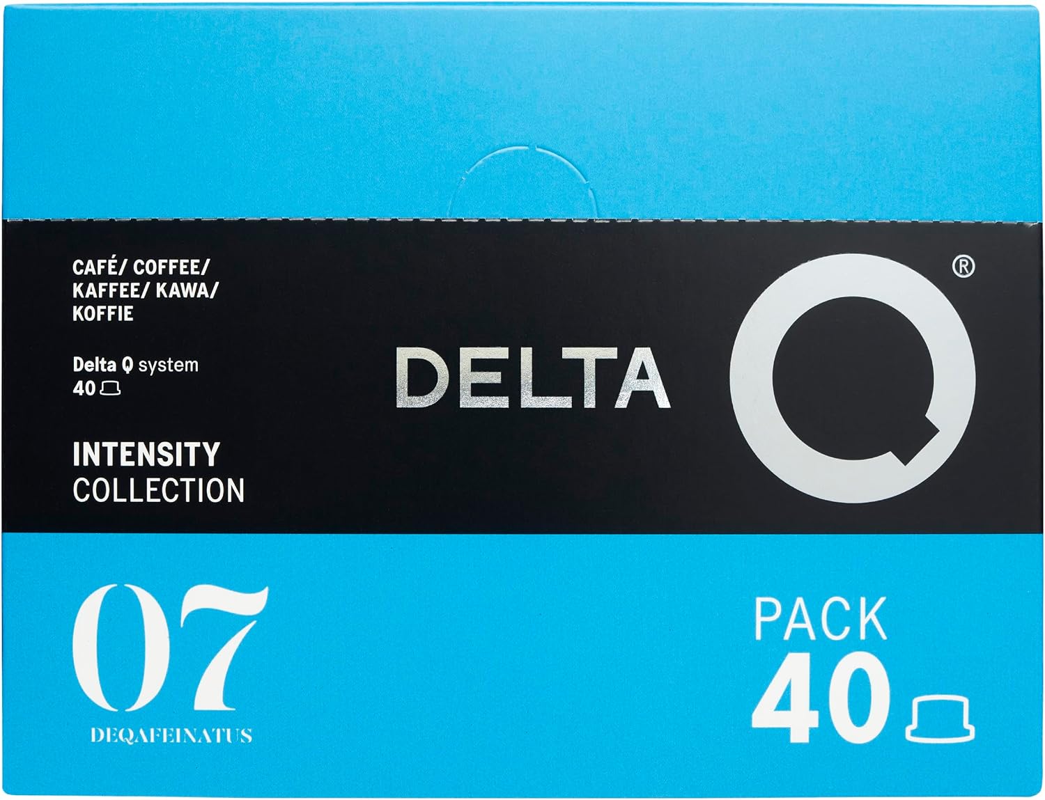 Delta Q DeQafeinatus Decaf Espresso Capsules for Delta Q Machines, Intensity 7 Coffee Pods with Caramel & Dried Fruit Notes, XL Pack, 40 Pods