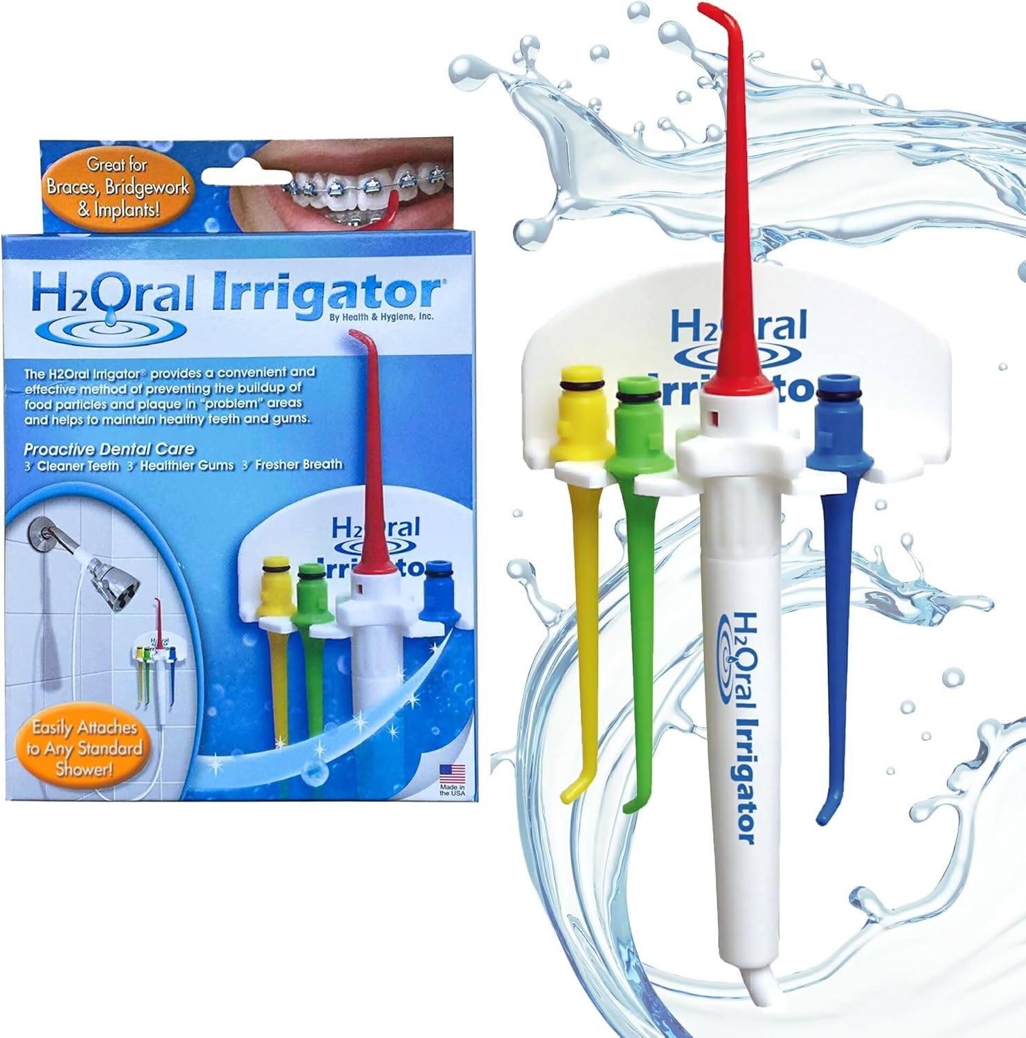 Oral Irrigator Shower Dental Care System | Advanced Shower Water Flosser for Healthy Gums and Teeth | Shower Flosser | Dental Water Flosser for Superior Dental Hygiene at Home | Made in U.S.A.