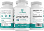 Alaskan Wild-Caught Marine Collagen Peptides with Hyaluronic Acid & Vitamin C - Supports Skin, Hair, Nails, Joints & Bones - Type 1 & 3 Collagen for Women & Men - 120 Powder Capsules