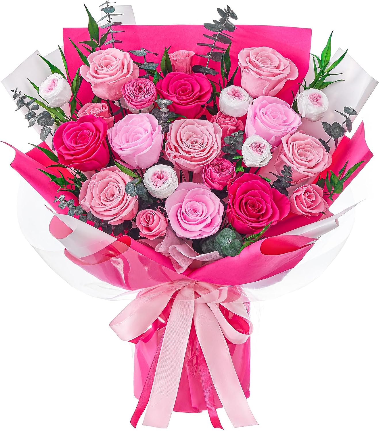 Mothers Day Flowers for Delivery Prime Forever Flowers Mom Preserved Roses Bouquets Flower Birthday Gifts for Women Anniversary Graduation Gifts for Her, 12 Hot Pink