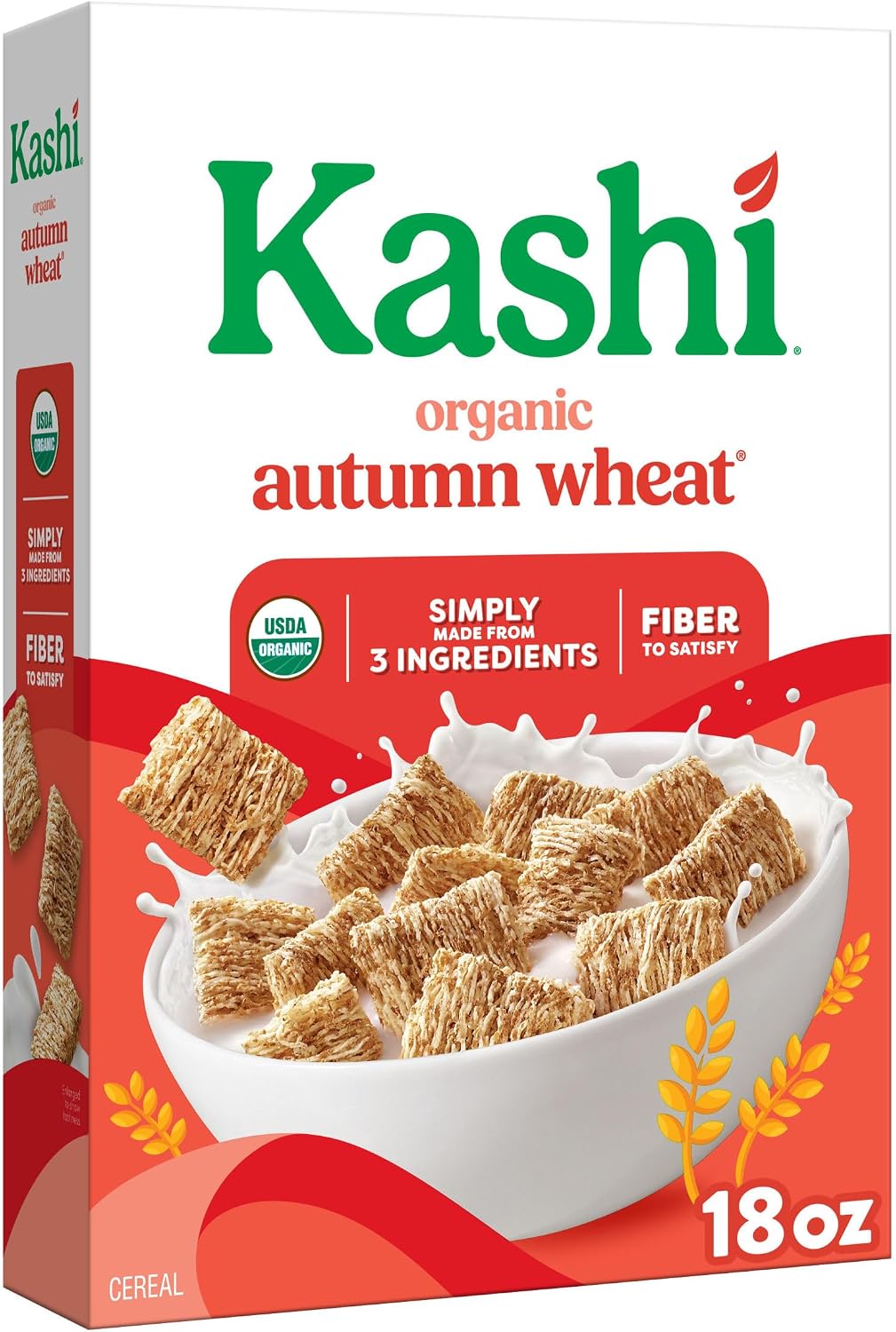 Kashi Breakfast Cereal, Organic, Whole Grain, Autumn Wheat, 18oz Box (1 Box)