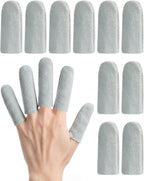 EORTA 10 Pack Leather Finger Cots, Soft Suede Non-Slip Finger Protectors for Needle Felting, Sewing, Electronics Repair, Knitting, Needlework, Embroidery & Crafts, Grey