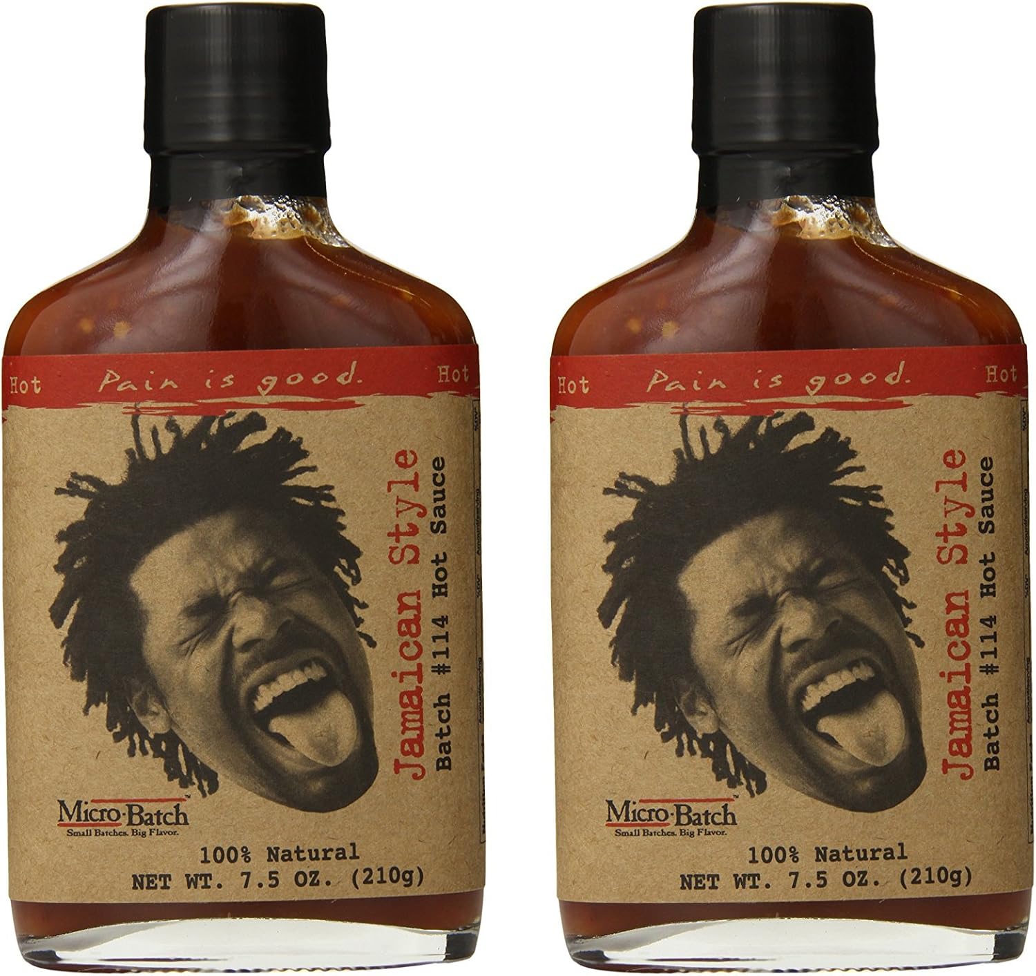 Jamaican Style Hot Sauce - 2 Pack - 7oz Bottle - Made in USA - All Natural Ingredients, Non-GMO, Gluten-Free, Sugar-Free, Vegetarian, Keto