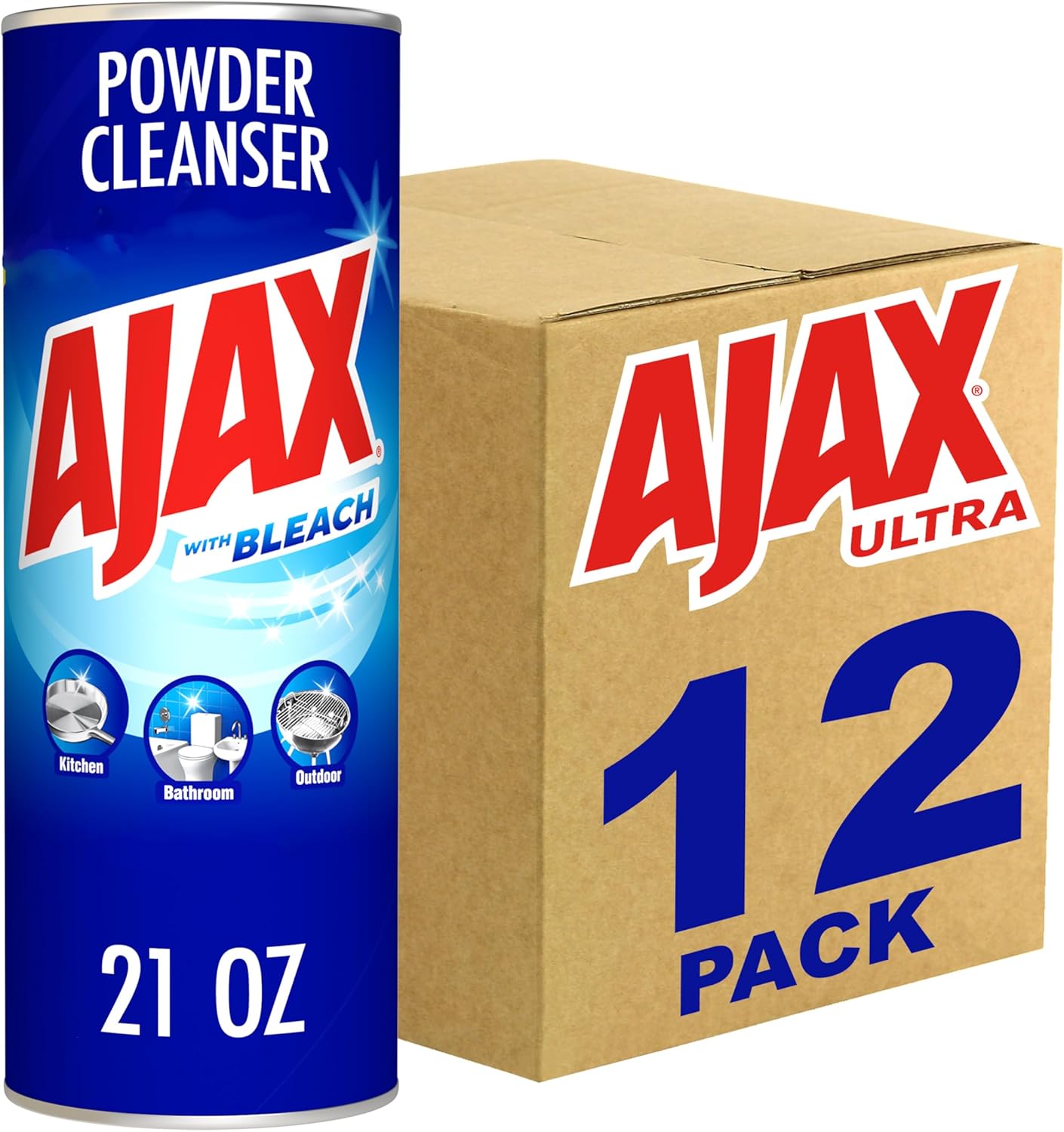 Ajax Powder Cleanser with Bleach - 21 ounce (Pack of 12)