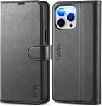 TUCCH Wallet Case for iPhone 13 Pro Max, RFID Blocking, 4 Card Slots, Stand Shockproof TPU Interior Shell, PU Leather Magnetic Flip Cover, Black