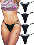Cotton G String Thongs for Women T Back Gstring Underwear Seamless Panties Tangas Sexy 4 Pack Set