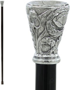 Artisanal Elegant Walking Cane - Handmade Wood & Solid Pewter Handle, Robust Luxury Stick for Men & Women, Made in Italy