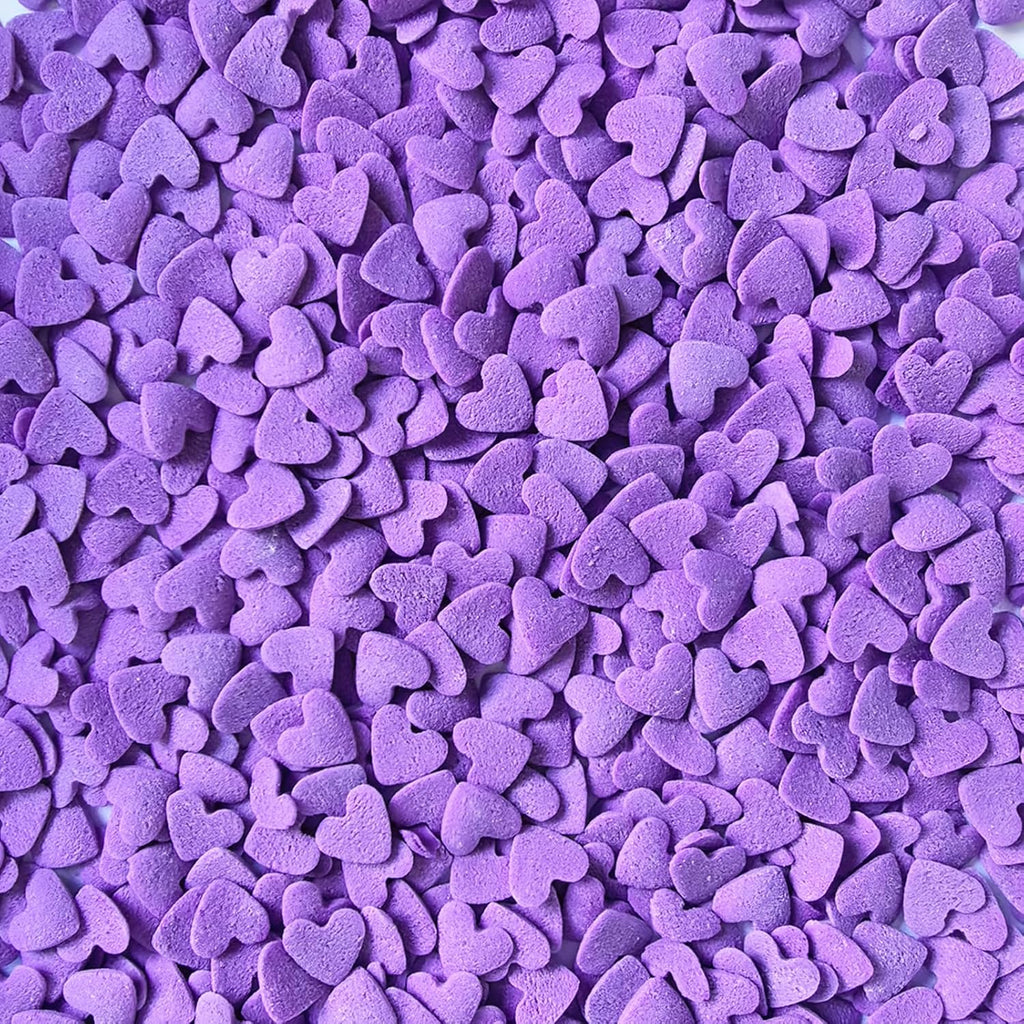 Valentines Sprinkles Edible Purple Hearts Sprinkles Cupcake Cake Decoration Cake Cookie IceCream Donut 3.4oz